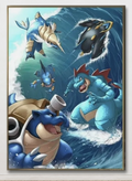 Water Type PokeArt Canvas Poster Anime Wall Art Home Decor Unframed