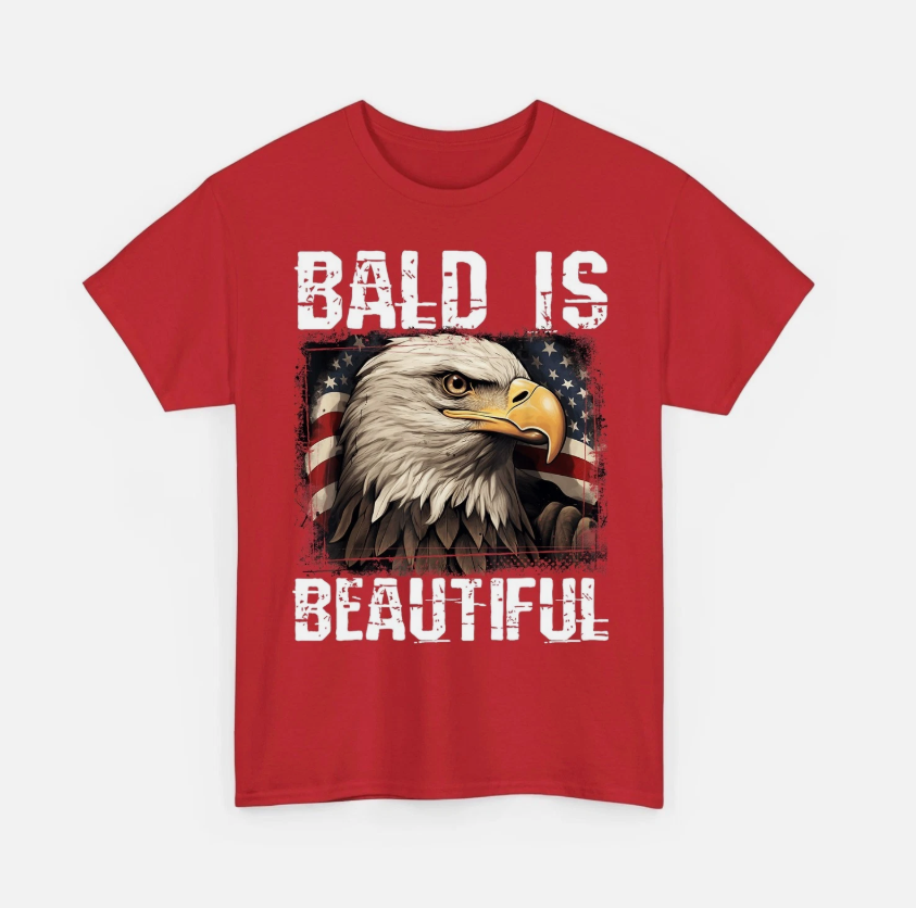 Bald Is Beautiful 4th of July Independence Day Bald Eagle Unisex T-Shirt