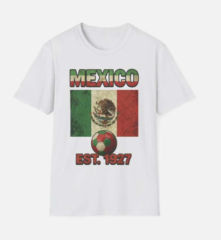 Mexico Flag Futbol Soccer T-Shirt | Nations Heritage Collection | Vintage