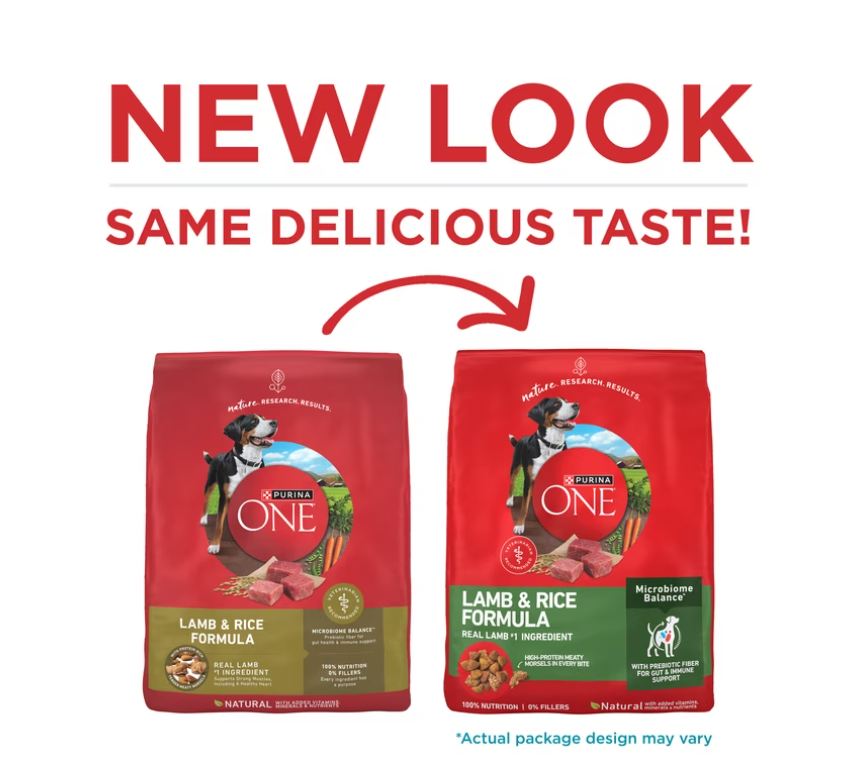 Purina One Dry Dog Food High Protein Microbiome Balance, Real Lamb & Rice, 16.5 lb Bag