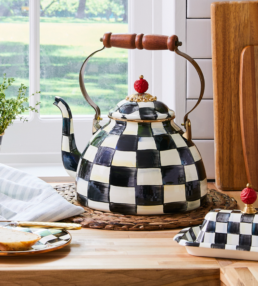 MacKenzie-Childs Courtly Check Tea Kettle