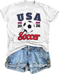 BANGELY Soccer Cup 2026 Shirt Women USA Football Match Season Jersey Game Day T-Shirt Funny Soccer Graphic Short Sleeve Shirt