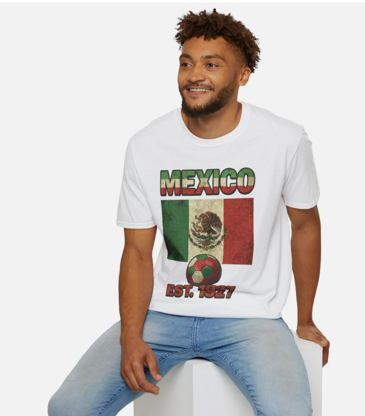 Mexico Flag Futbol Soccer T-Shirt | Nations Heritage Collection | Vintage
