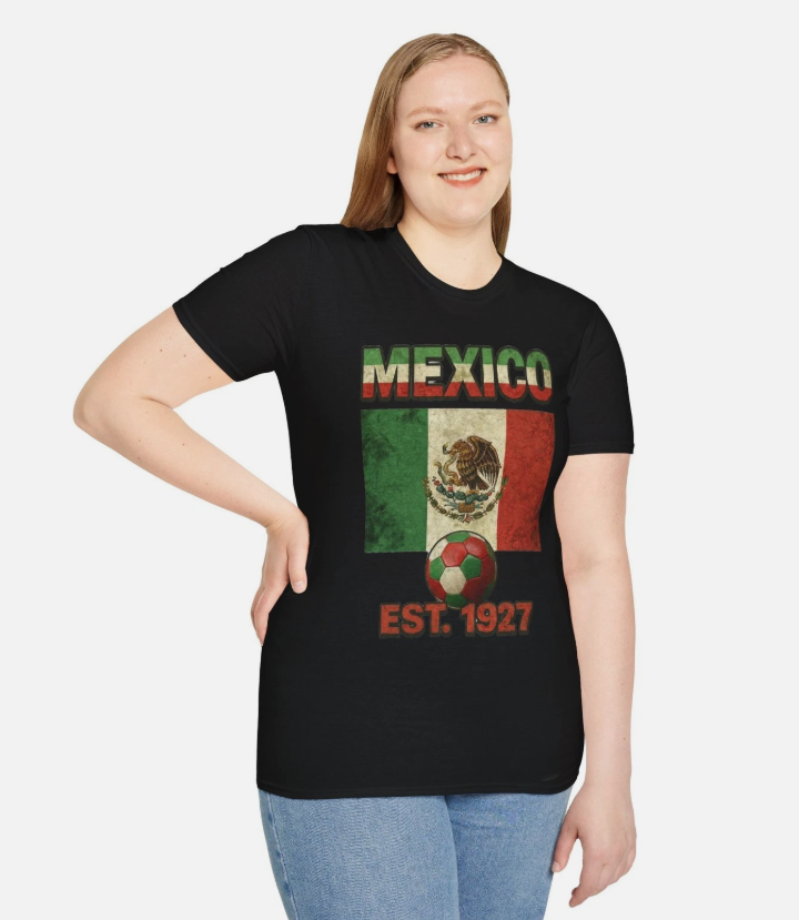 Mexico Flag Futbol Soccer T-Shirt | Nations Heritage Collection | Vintage
