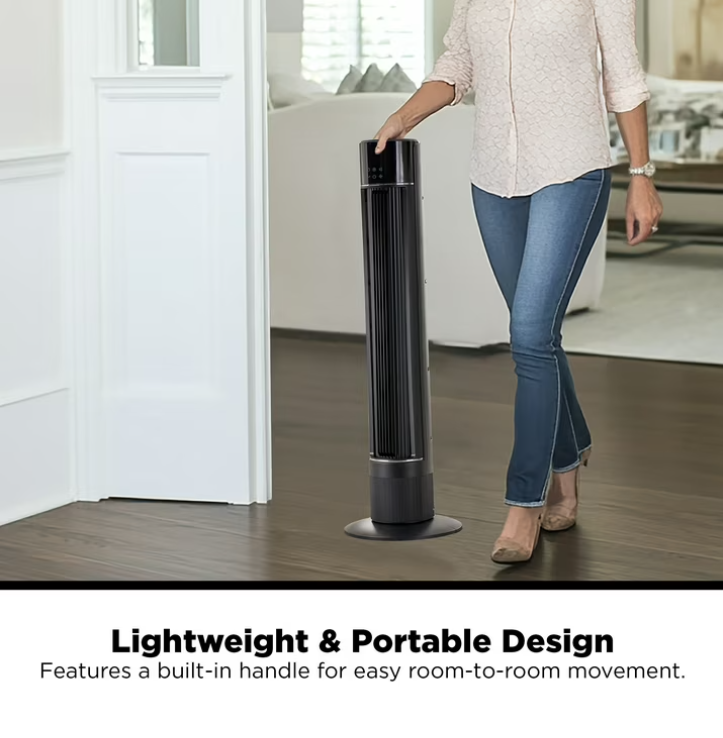 Better Homes & Gardens 40-Inch Tower Fan with LED Display and 3-Speed Settings, Remote, Black, BHS2803696724BV
