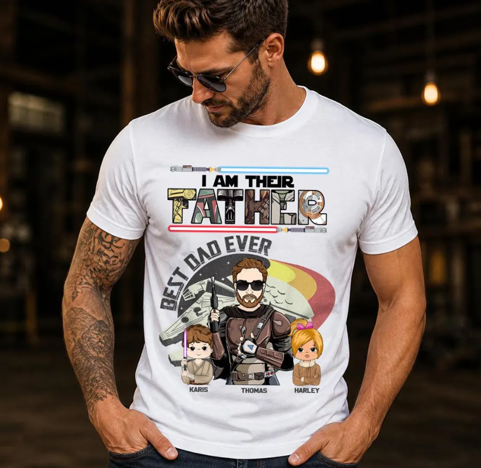 Personalized Best Dad Ever Shirt – I Am Their Father Tee, Father’s Day Gift, Star Wars Inspired “Best Dad in the Galaxy” Shirt