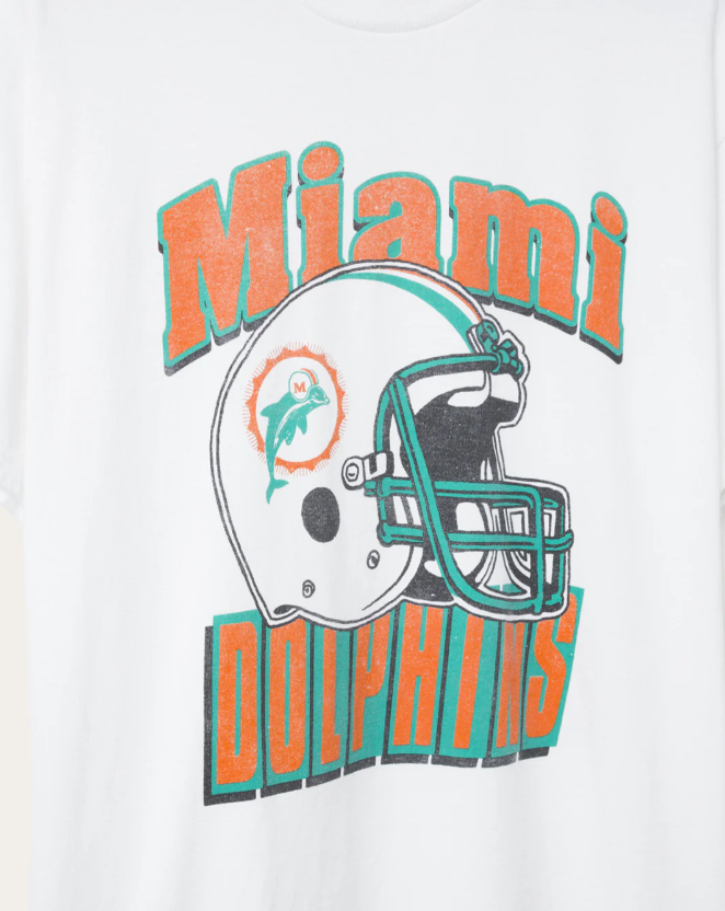 Miami Dolphins Throwback Helmet Flea Market Tee