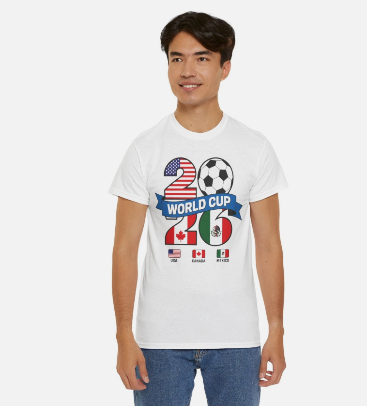 FIFA World Cup 2026 Trophy Soccer T-Shirt | USA Canada Mexico