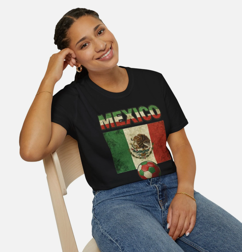 Mexico Flag Futbol Soccer T-Shirt | Nations Heritage Collection | Vintage