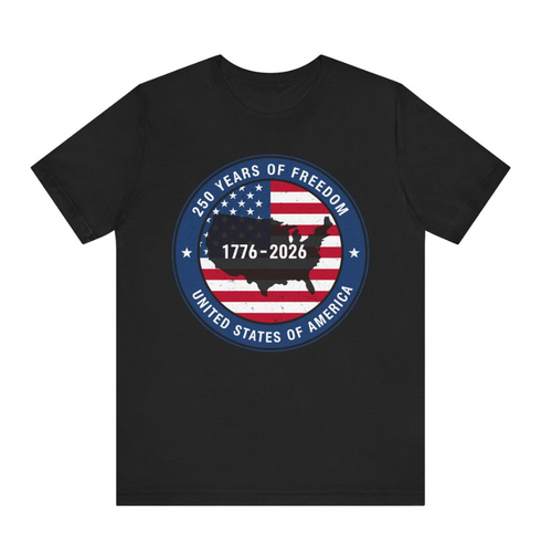 250 Years Of Freedom 1776 2026 United States Of America T-Shirt 4th Of July Shirt, 250th Birthday USA Flag American Patriotic Tee Gift