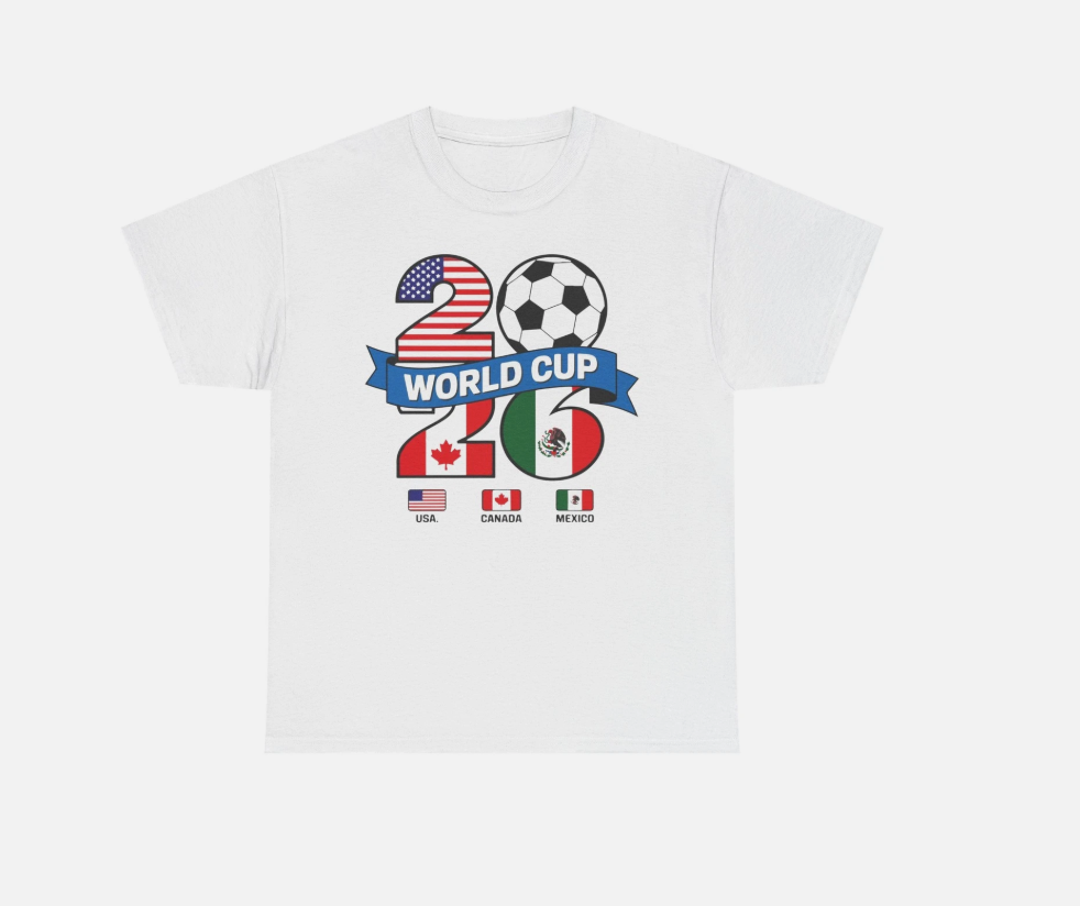 FIFA World Cup 2026 Trophy Soccer T-Shirt | USA Canada Mexico