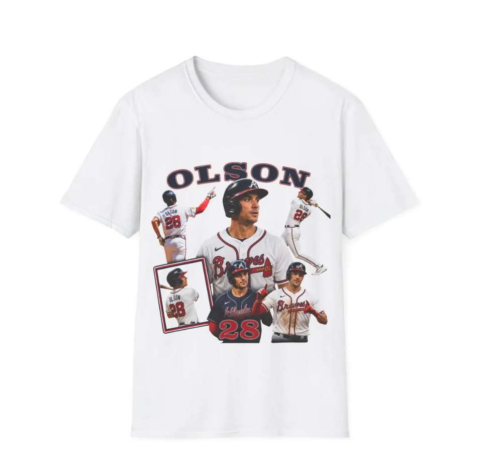Matt Olson Baseball Collage T-Shirt Player Name Baseball Tee