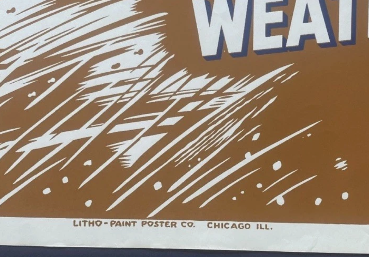 Vintage 1961 Org Genuine GM DAY-GLO Poster Pontiac Dealers Chrome Garage