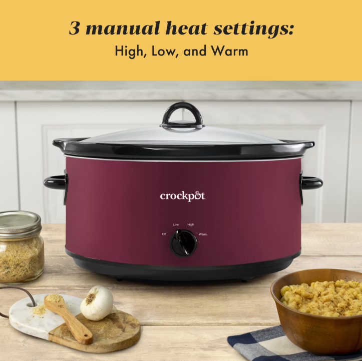 Crock-Pot Manual 8-Quart Slow Cooker, Rhubarb
