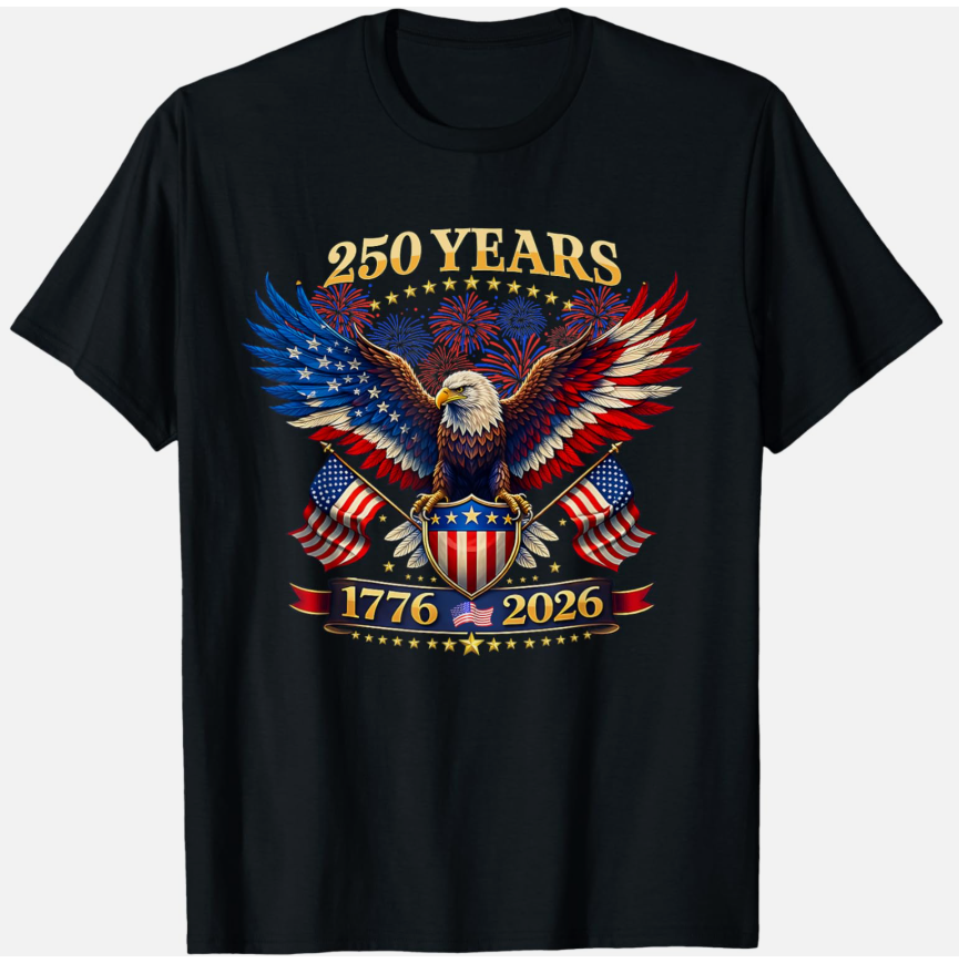 American 1776 2026 250th 4th July Independence Day Unisex T-Shirt