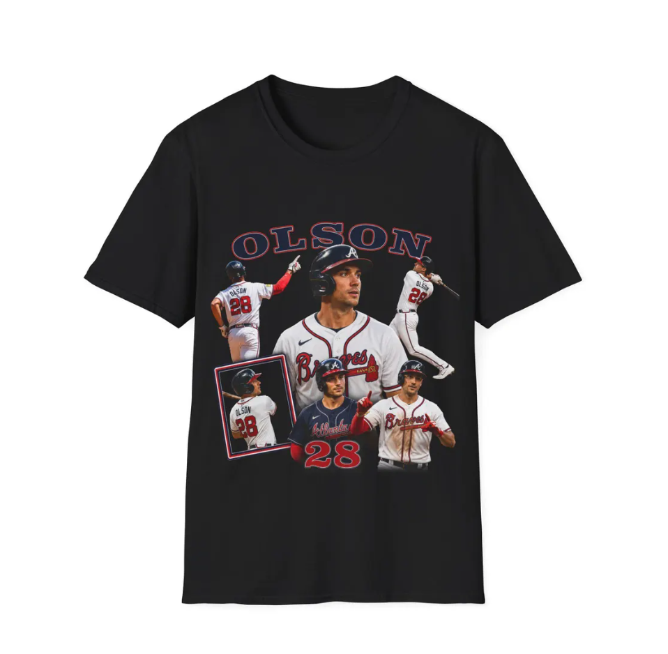 Matt Olson Baseball Collage T-Shirt Player Name Baseball Tee