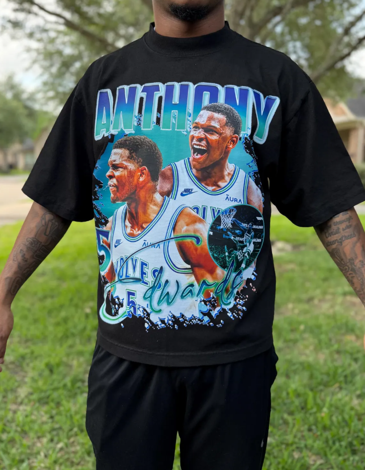 Anthony Edwards Timberwolves Graphic Tees Basketball  NBA Playoffs