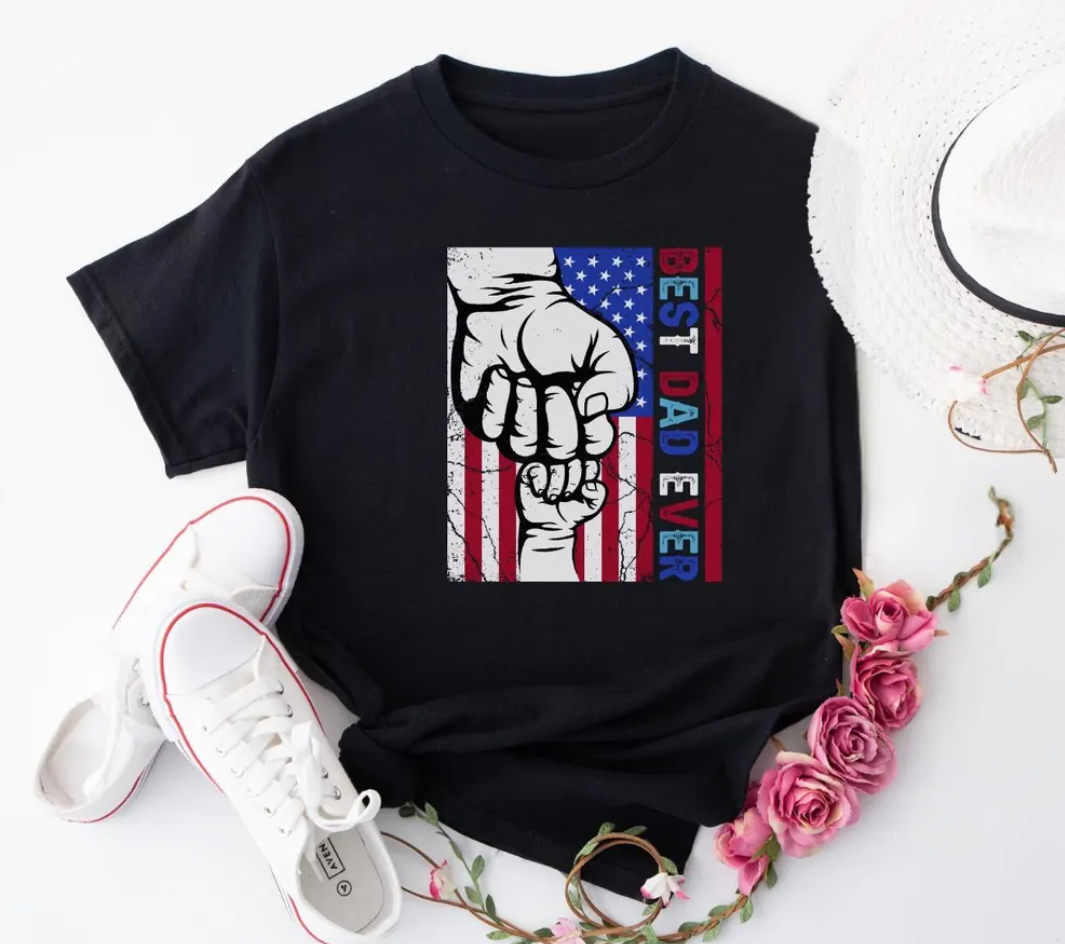 Best Dad Ever US Flag Shirt, Patriotic Fathers Day Gift, Patriotic Dad Shirt, Dad USA Flag Shirt, Fathers Day Gift, Best Dad Ever Tee