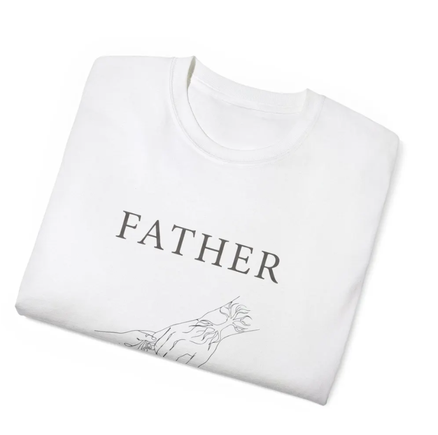 Father’s Day Vintage Line Art T-Shirt – Minimalist Dad Shirt – Gift for Dad & Daughter