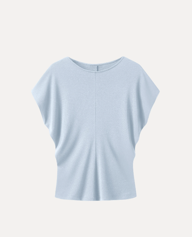 Linen-Blend Round Neck Relaxed Summer Top