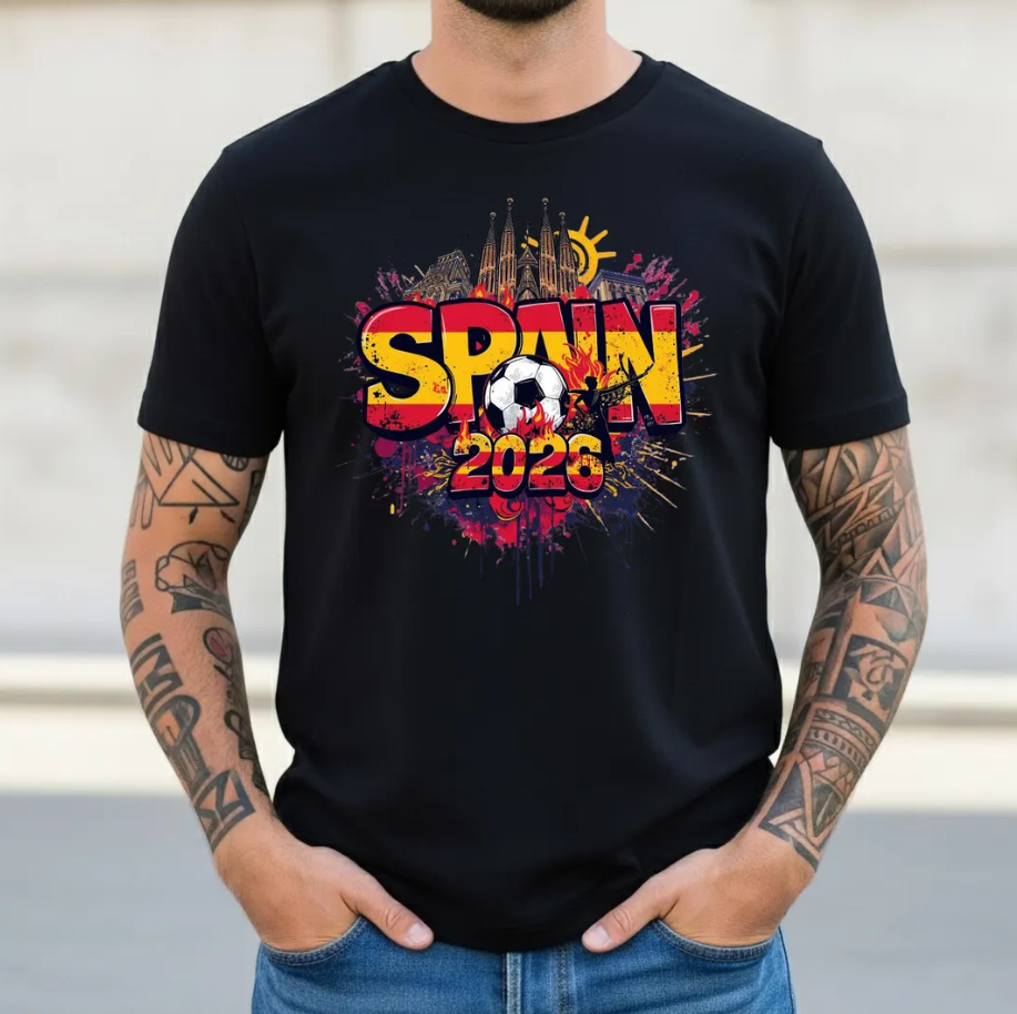 Spain Soccer T-Shirt 2026 | Spanish Football Fan Tee | United 2026 Tournament 2026 Spain Gift | La Furia Roja Fan Apparel