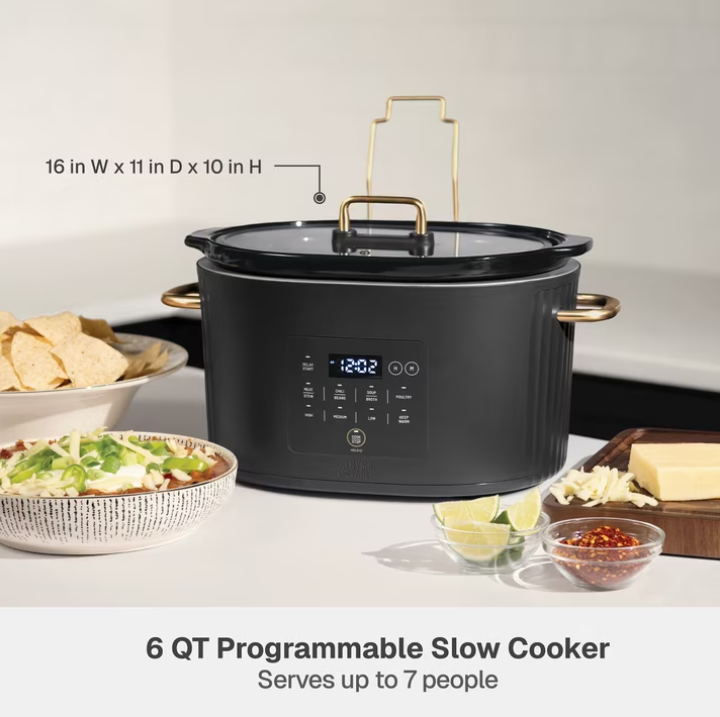 Thyme & Table 6QT Programmable Slow Cooker, Slate Grey