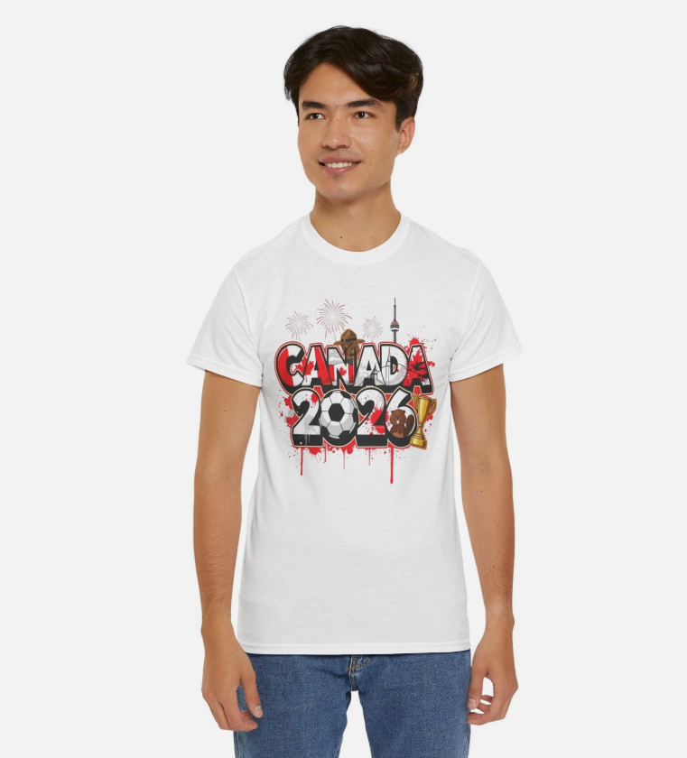 FIFA World Cup 2026 Trophy Soccer T-Shirt Canada Fans