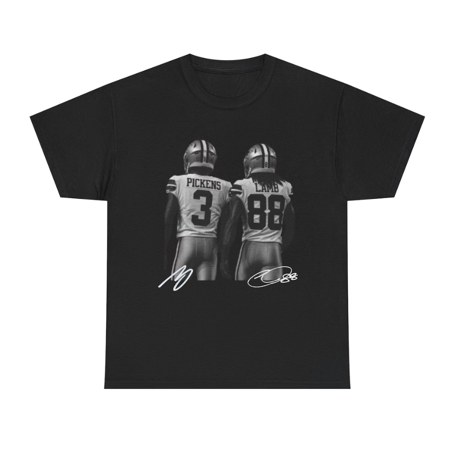 George Pickens and Ceedee Lamb Dallas T Shirt Autograph Edition