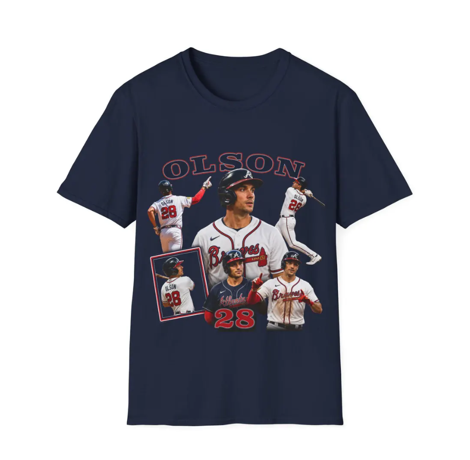 Matt Olson Baseball Collage T-Shirt Player Name Baseball Tee