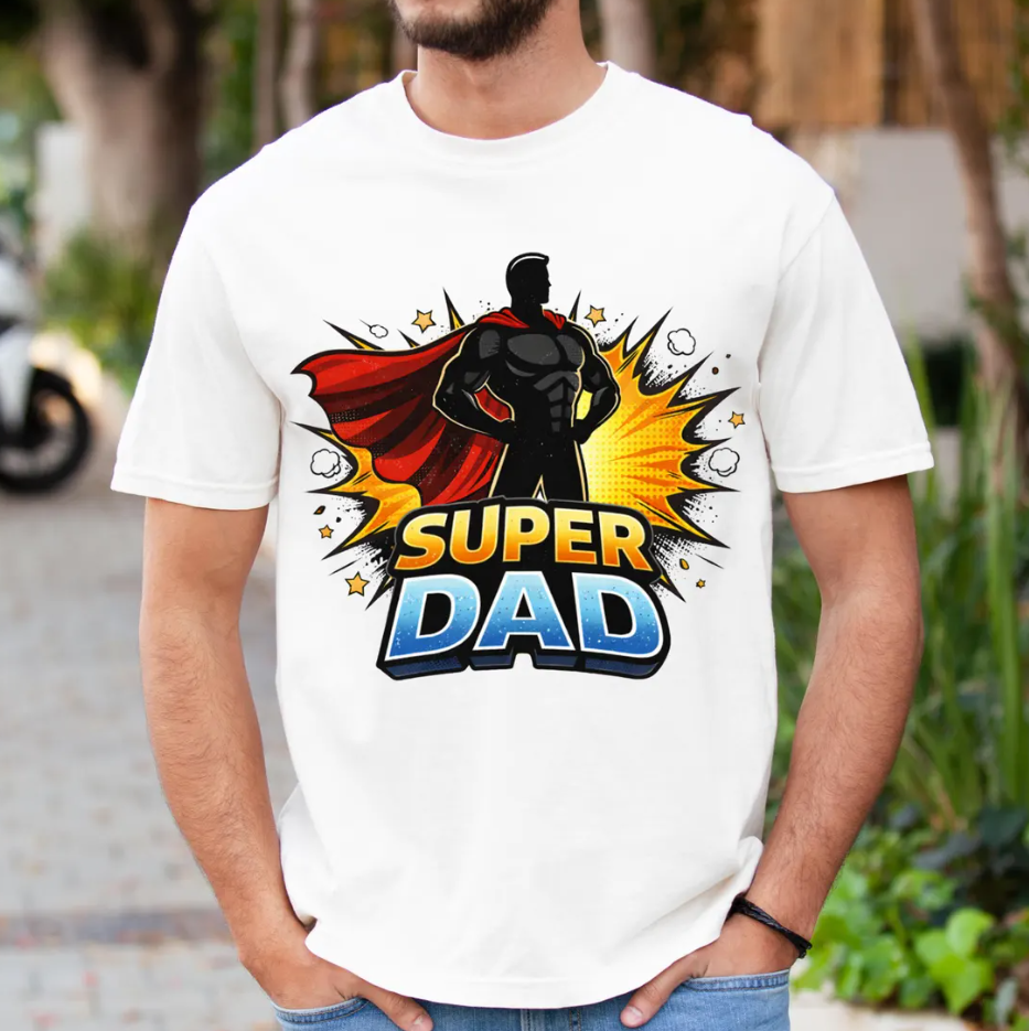 Dad Superhero Comic Burst Design – Father’s Day Sublimation File, Dad Shirt Graphic for Tee, Mug, Tumbler & DIY Crafts