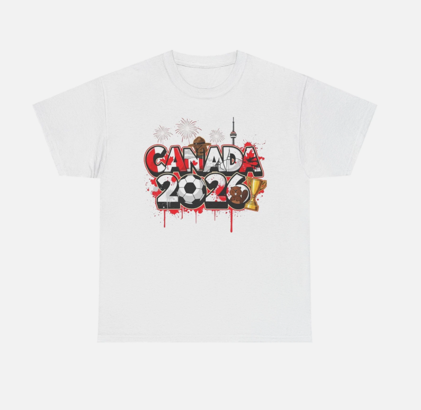FIFA World Cup 2026 Trophy Soccer T-Shirt Canada Fans