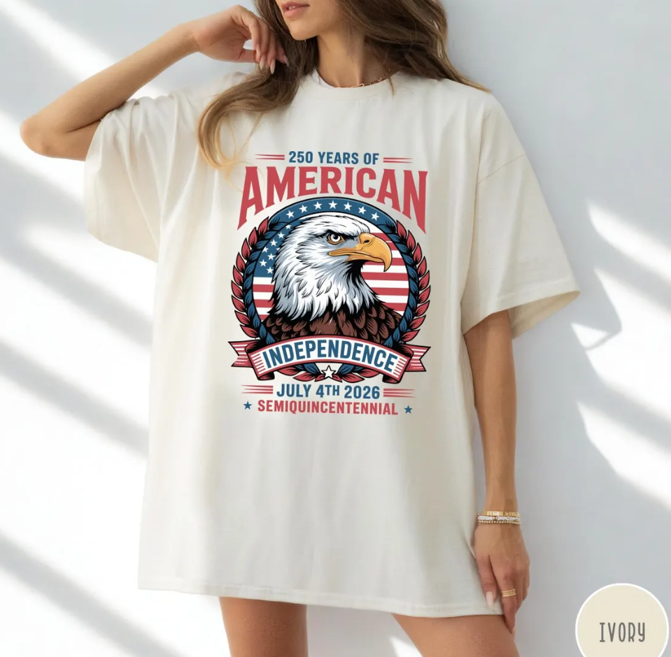 250 Years America Anniversary Shirt, 250th Independence Day T-Shirt, 4th of July Tee, America Celebration Outfit, Patriotic Apparel