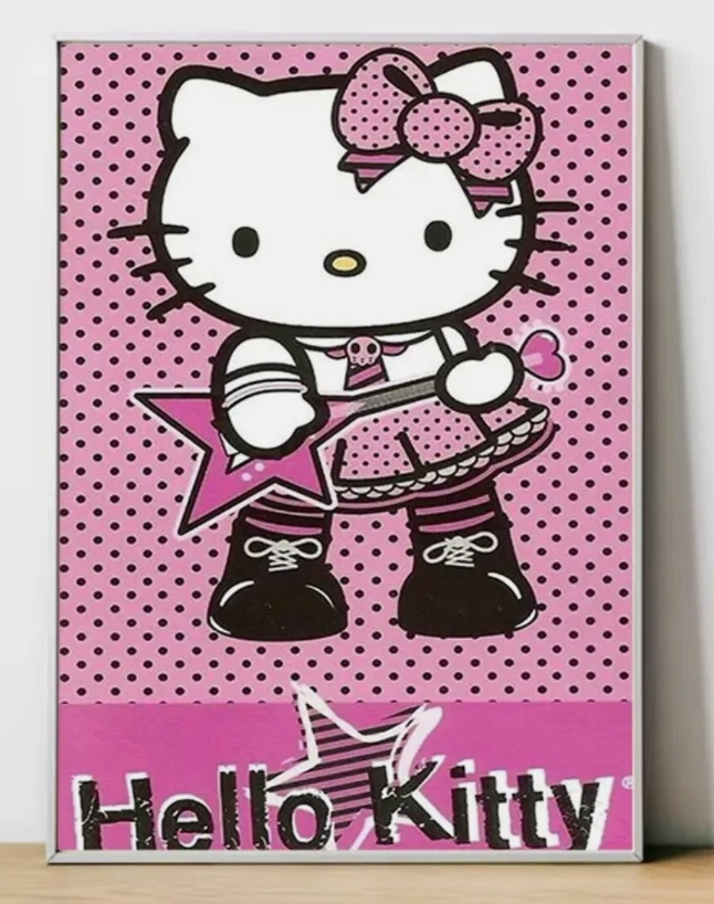 Hello Kitty Rock and Roll Canvas Poster Wall Art Home Decor