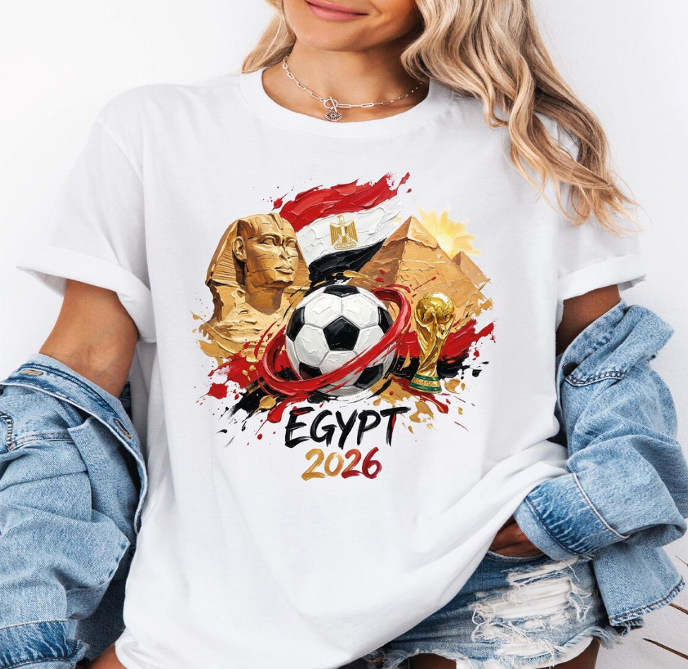 Egypt 2026 Shirt, World Cup Soccer Tee, Pyramid Graphic T-Shirt, Egypt Flag Football Tee, FIFA Fan Gift, African Soccer Shirt