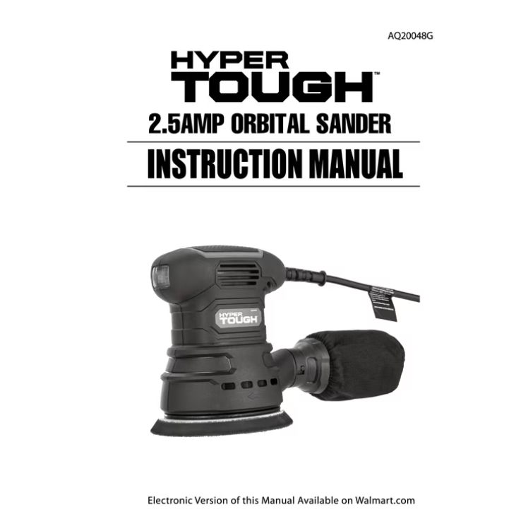 Hyper Tough 2.5 Amp Corded 5 inch Orbital Sander with Dust Bag, Vacuum Hose Adapter & 3 Sanding Sheets, New Condition