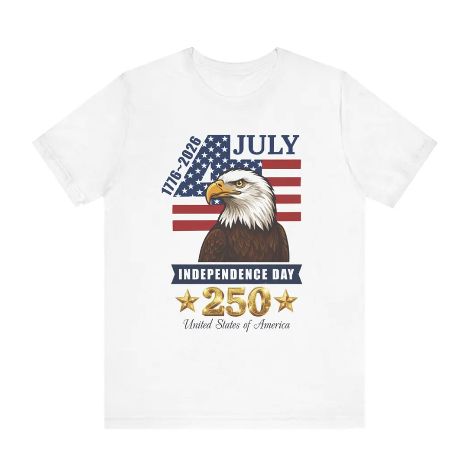 Bald Eagle USA 250th Anniversary Shirt, 4th Of July Graphic Tee, United States 250 Years Freedom T-Shirt, Patriotic American Pride Top