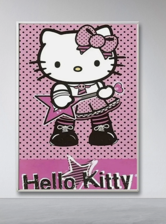 Hello Kitty Rock and Roll Canvas Poster Wall Art Home Decor