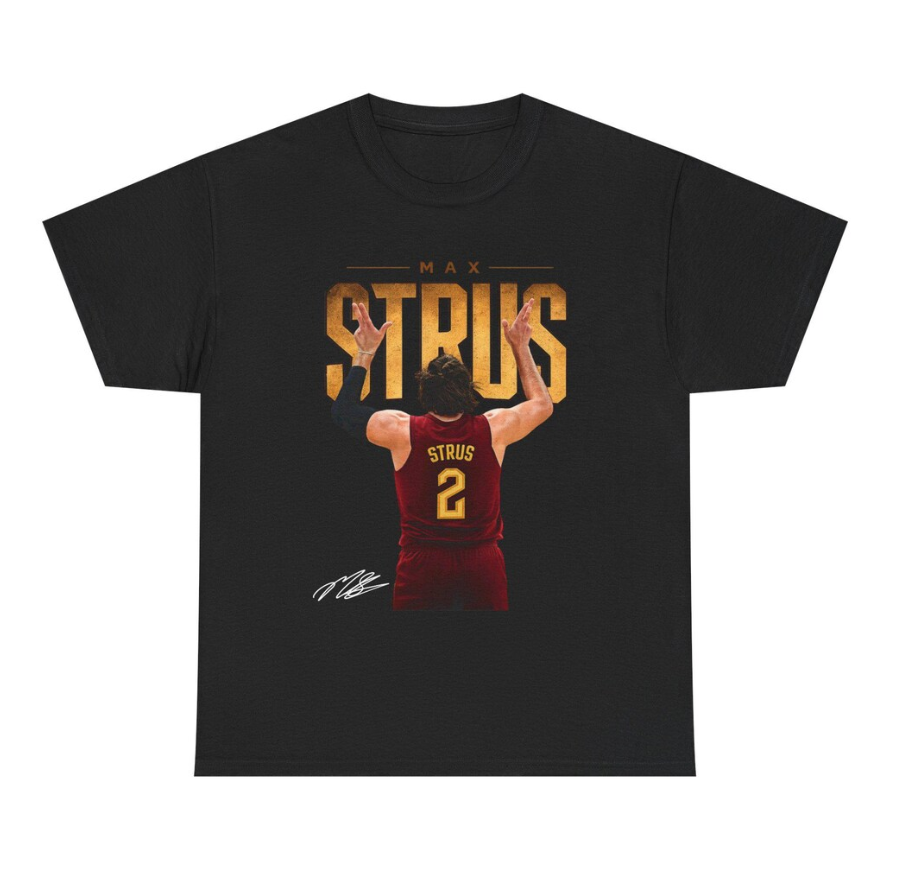 Max Strus Cleveland T Shirt Autograph Edition Basketball Player Tee