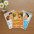 Custom Dad & Kid Trading Card, Personalized Father Child Gift, Family Keepsake Card, Custom Photo Trading Anime Card, Poke mon Cards