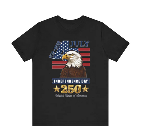 Bald Eagle USA 250th Anniversary Shirt, 4th Of July Graphic Tee, United States 250 Years Freedom T-Shirt, Patriotic American Pride Top