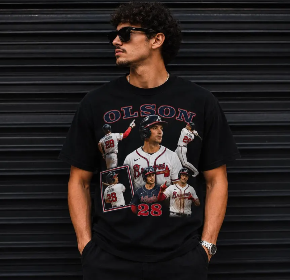 Matt Olson Baseball Collage T-Shirt Player Name Baseball Tee