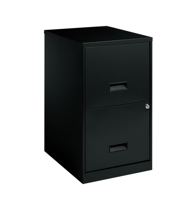 Space Solutions 18" Deep 2 Drawer Letter Width Vertical File Cabinet, Black