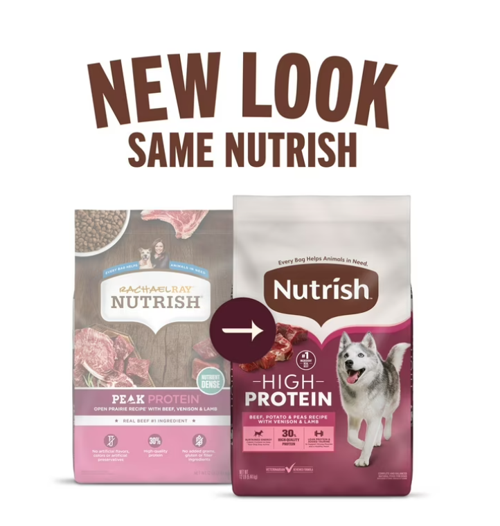 Nutrish High Protein Beef, Potato & Peas Recipe with Venison & Lamb Dry Dog Food, 12 lb. Bag (Rachael Ray)