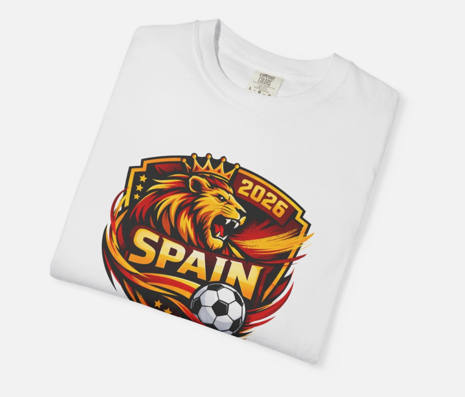 Spain Lion Soccer Crest T-Shirt | 2026 Football Badge