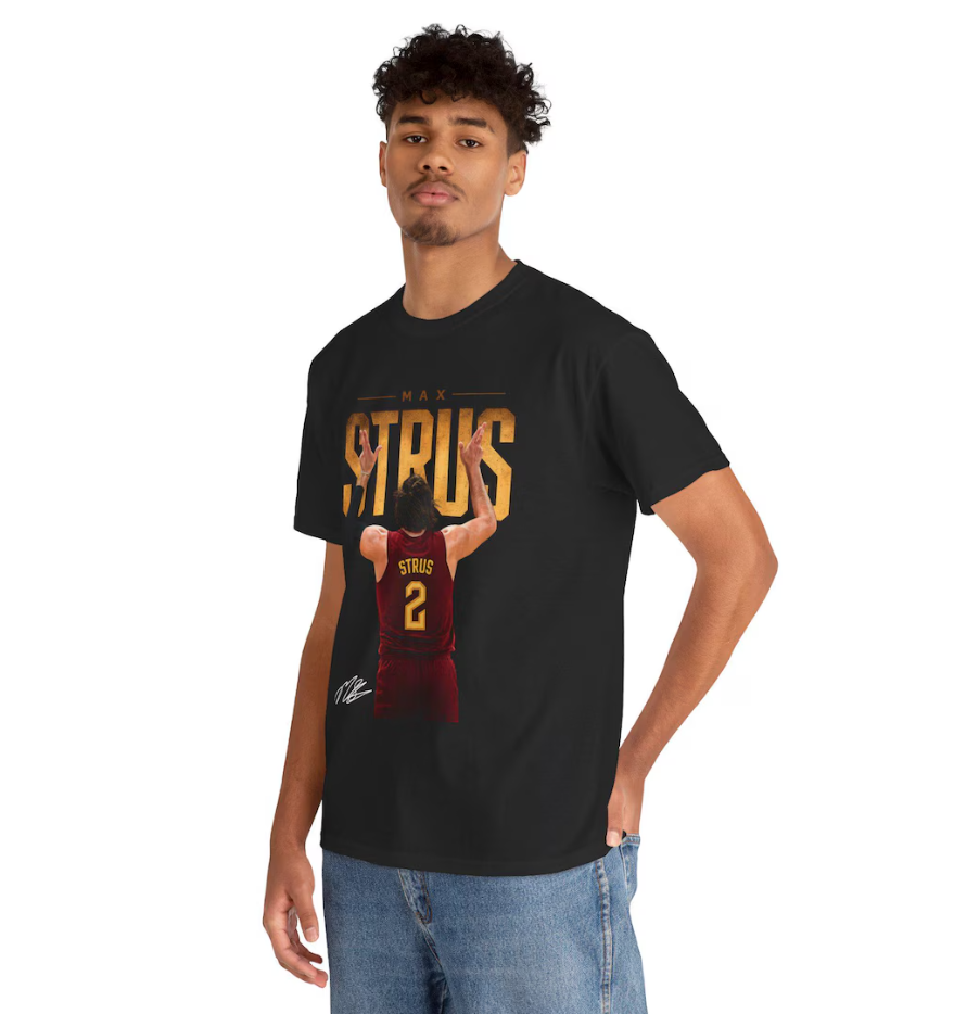 Max Strus Cleveland T Shirt Autograph Edition Basketball Player Tee
