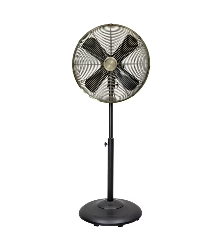Better Homes & Gardens New 3 Speed 16 inch Vintage Metal Stand Fan in Black