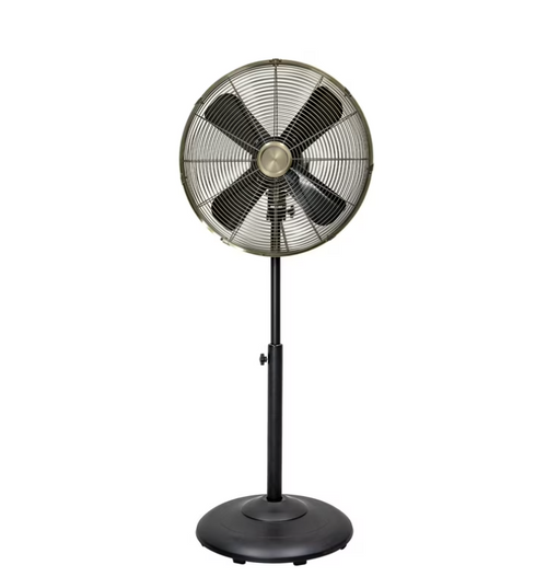 Better Homes & Gardens New 3 Speed 16 inch Vintage Metal Stand Fan in Black