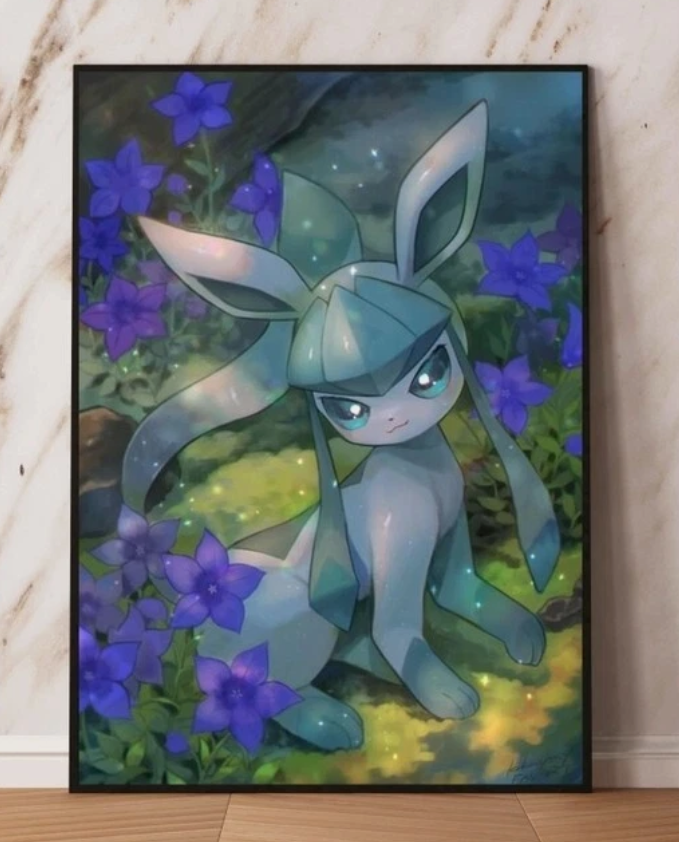 Glaceon PokeArt Canvas Poster Anime wall Art home decor