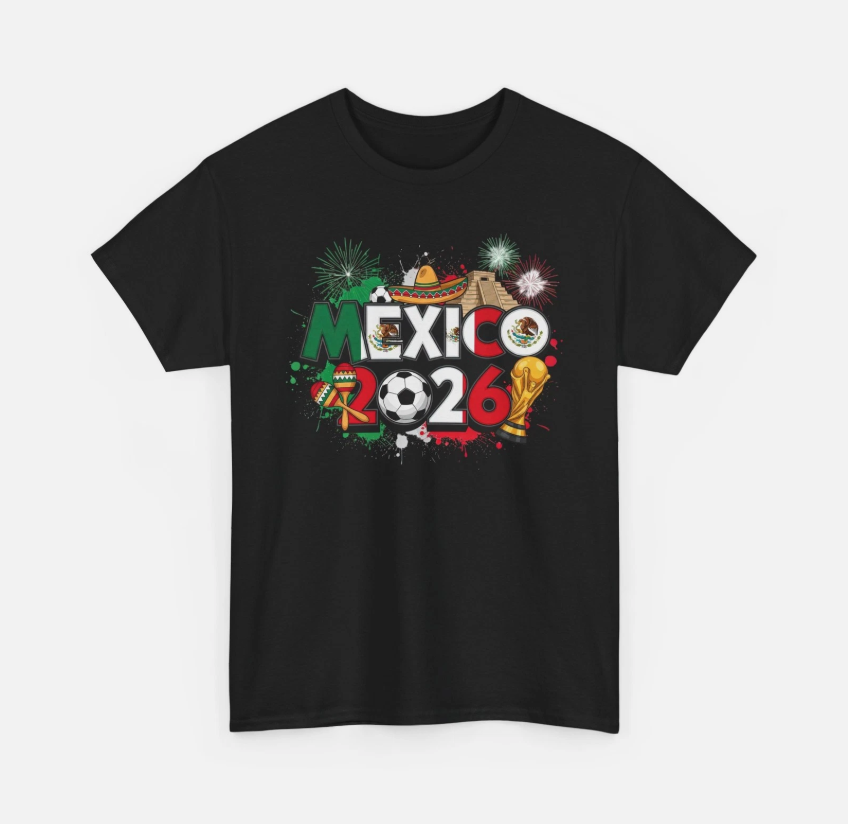 FIFA World Cup 2026 Trophy Soccer T-Shirt MEXICO Fan