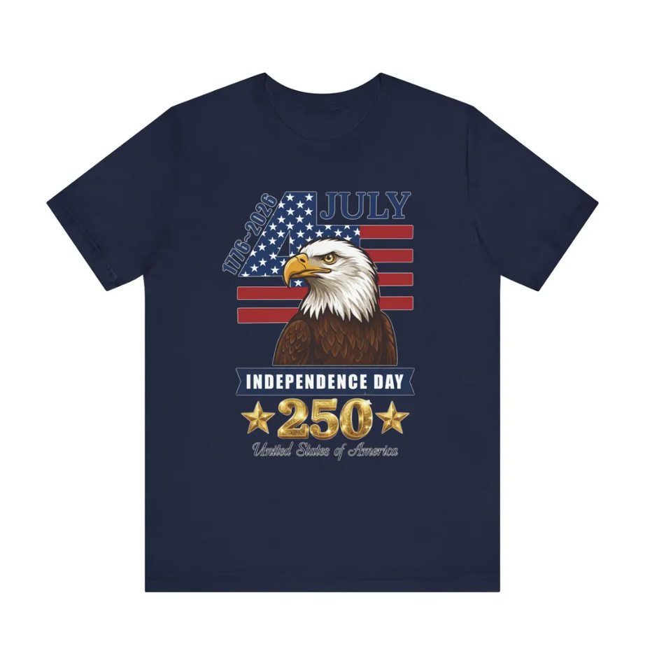 Bald Eagle USA 250th Anniversary Shirt, 4th Of July Graphic Tee, United States 250 Years Freedom T-Shirt, Patriotic American Pride Top